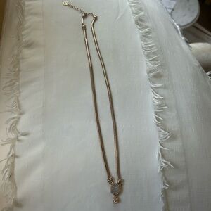 Kendra Scott - retro heavy gold chain with white encrusted charm